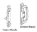 Elite C replacement handle for Hurd doors mfg between 1993-2006 - ANTIQUE BRASS NO Key 13-245AB 